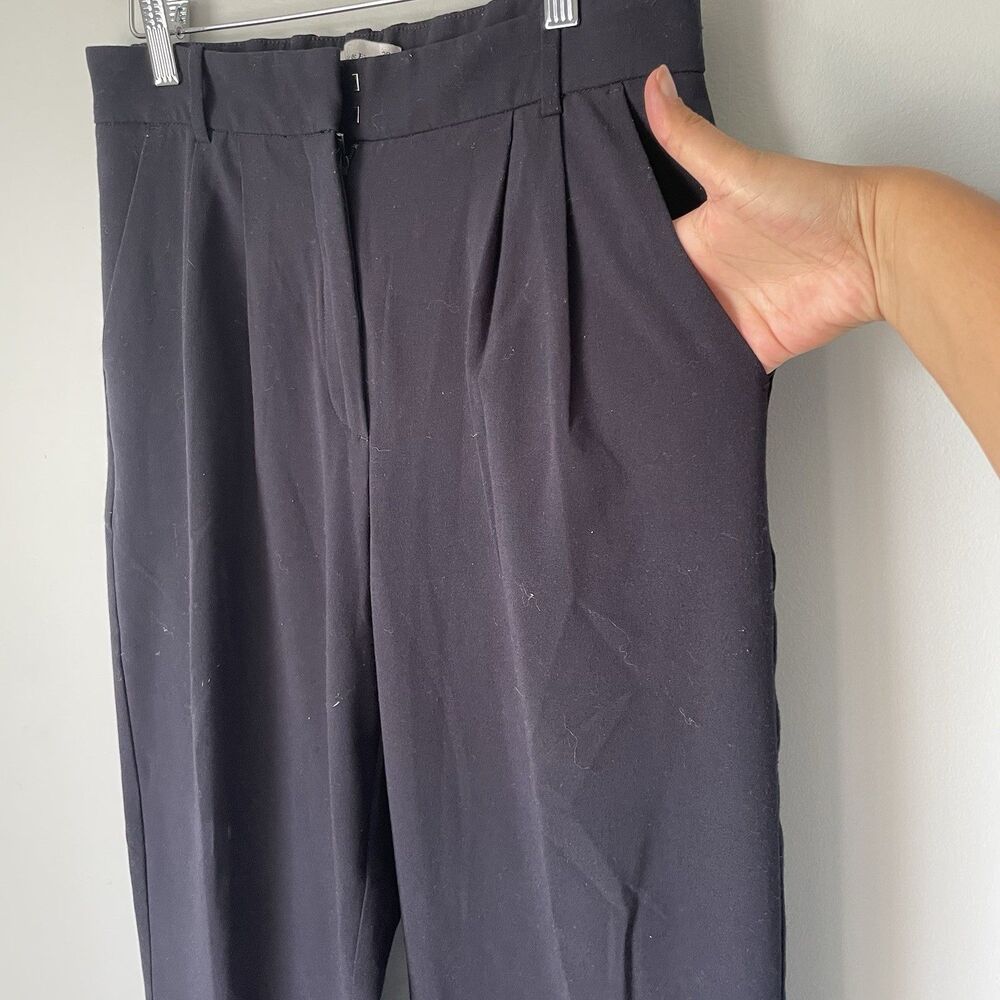 Abercrombie & Fitch High-Rise Wide Leg Dress Pants Navy Blue Pleated Size 6 - Picture 5 of 13